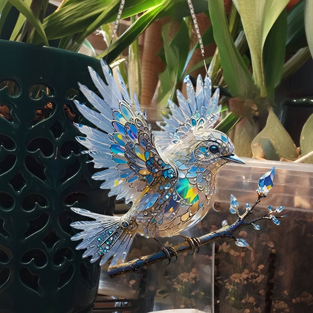 Bluebird Window Suncatcher + Stained Glass Effect + Durable Acrylic + Colorful Hanging Decor 3