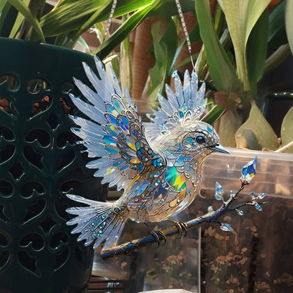Bluebird Window Suncatcher + Stained Glass Effect + Durable Acrylic + Colorful Hanging Decor 3