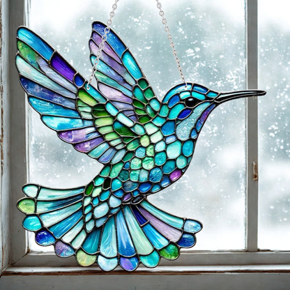 Bluebird Window Suncatcher + Stained Glass Effect + Durable Acrylic + Colorful Hanging Decor 6