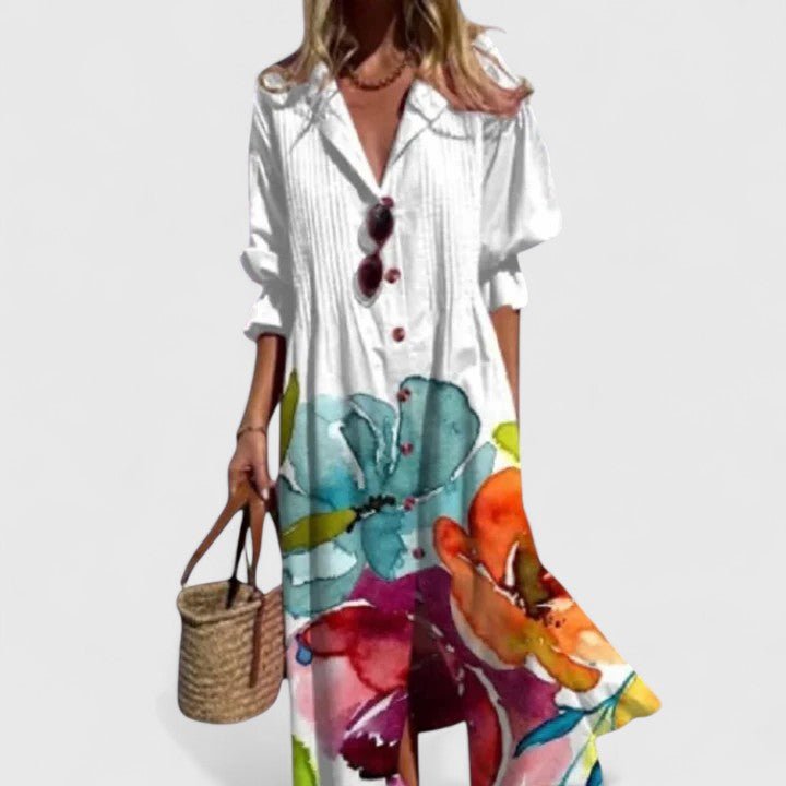 Boho dress for women featuring a flattering fit and vibrant patterns, perfect lightweight summer sundress for casual outings and warm weather. 0