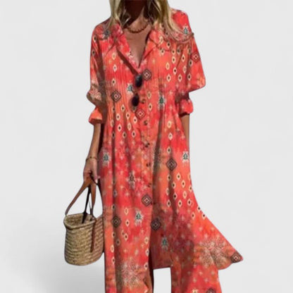 Boho dress for women featuring a flattering fit and vibrant patterns, perfect lightweight summer sundress for casual outings and warm weather. 5