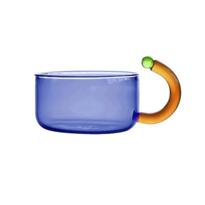 Borosilicate glass kettle mug set featuring an elegant modern design, includes a 400ml jug with a built-in filter and an 80ml 6