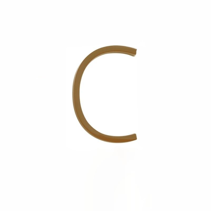 Elegant brass house numbers with a satin finish, designed for floating or flat installation, featuring a weather-resistant design for durability and style. 13