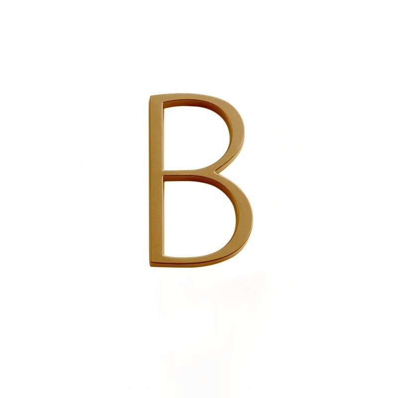 Elegant brass house numbers with a satin finish, designed for floating or flat installation, featuring a weather-resistant design for durability and style. 18