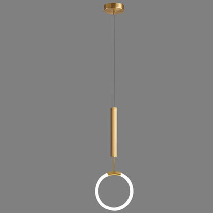 Brass pendant light featuring a minimalist design, ideal for illuminating a kitchen island with a Nordic aesthetic. 7
