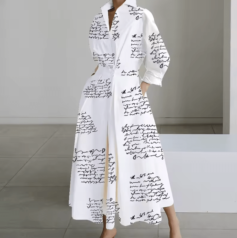 Button-Down Shirt Dress with Cinched Waist – Classic Design for Women – Versatile White Linen Shirt Dress 2