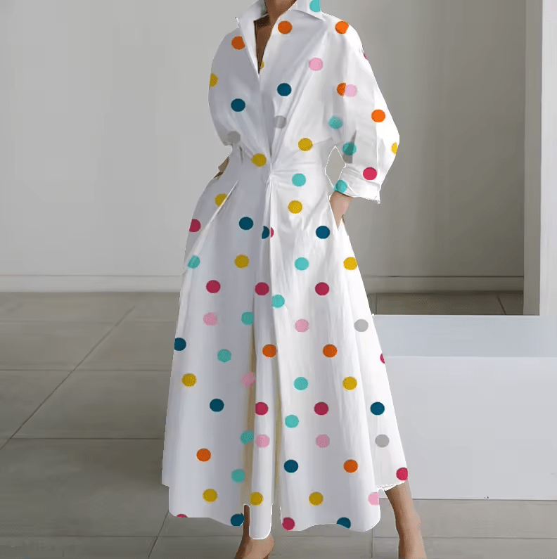 Button-Down Shirt Dress with Cinched Waist – Classic Design for Women – Versatile White Linen Shirt Dress 4