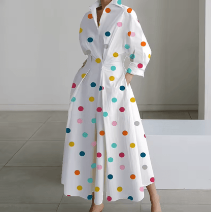 Button-Down Shirt Dress with Cinched Waist – Classic Design for Women – Versatile White Linen Shirt Dress 4