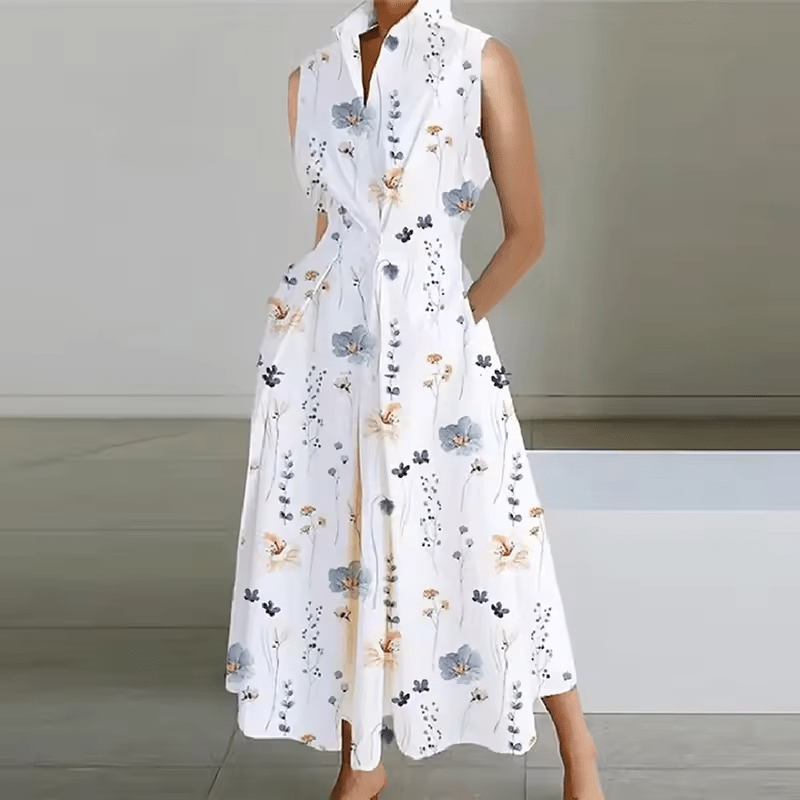 Button-Down Shirt Dress with Cinched Waist – Classic Design for Women – Versatile White Linen Shirt Dress 1