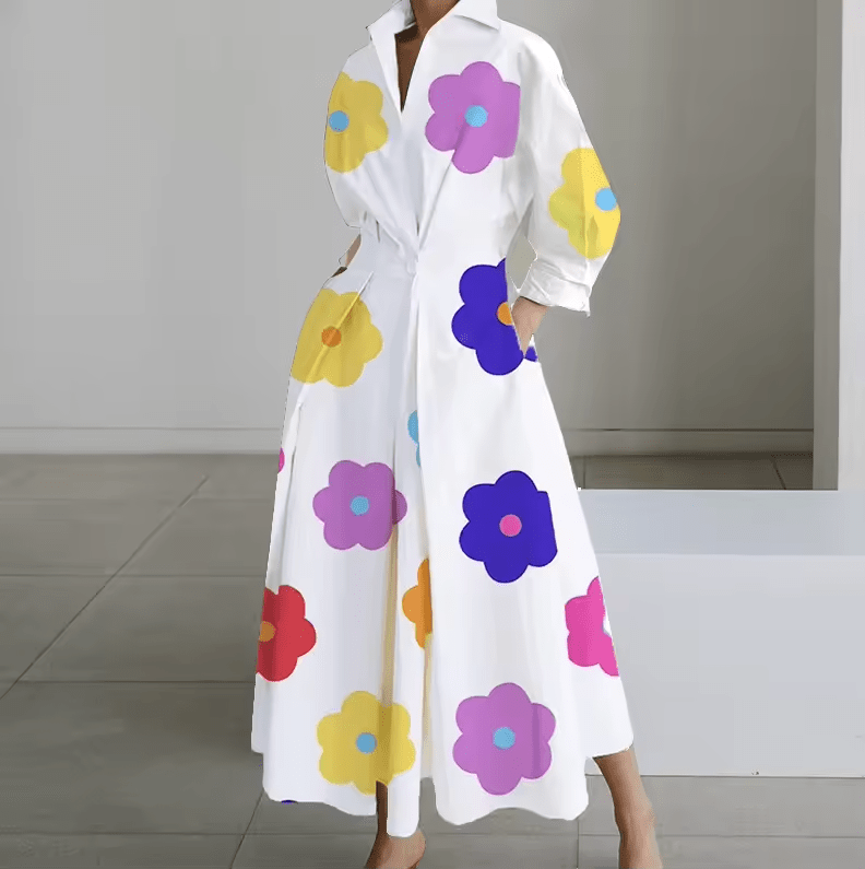 Button-Down Shirt Dress with Cinched Waist – Classic Design for Women – Versatile White Linen Shirt Dress 6