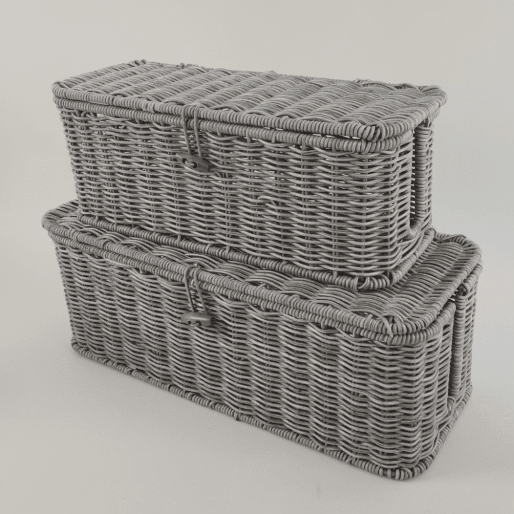 Cable Organizer Box with Lid in Woven Style Design for Home Office Storage, Perfect for Keeping Cords Tidy and Clutter-Free. 0