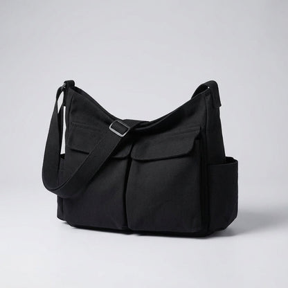 Canvas Messenger Bag with Adjustable Strap and Multiple Pockets – Durable Reinforced Design 0