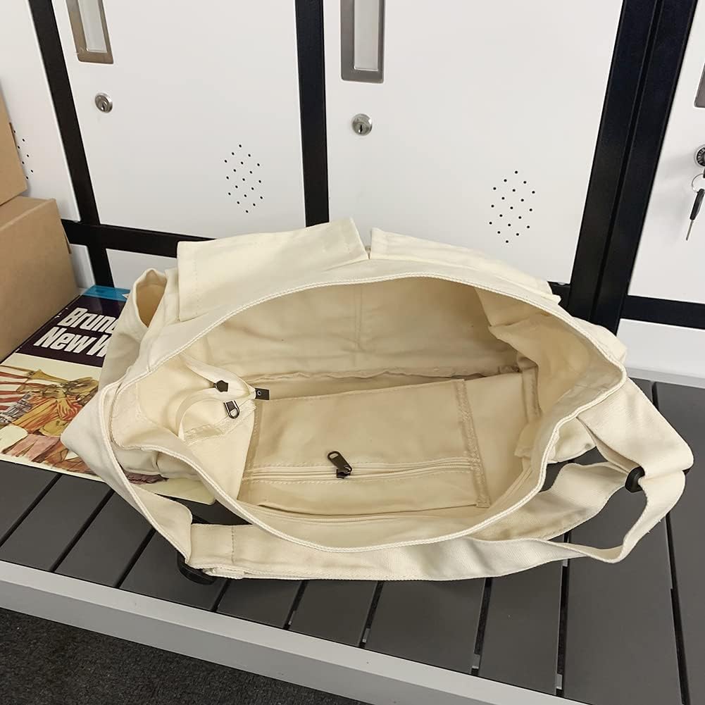 Canvas Messenger Bag with Adjustable Strap and Multiple Pockets – Durable Reinforced Design 4
