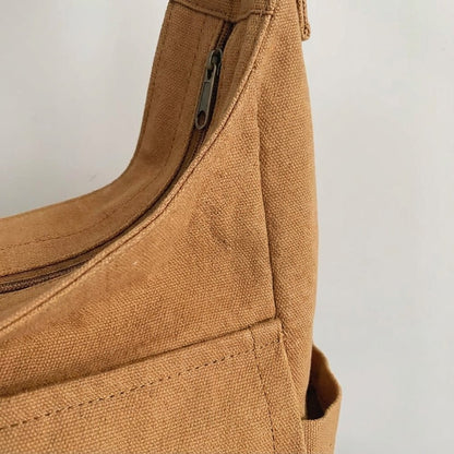 Canvas Messenger Bag with Adjustable Strap and Multiple Pockets – Durable Reinforced Design 3