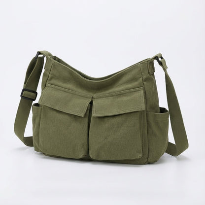 Canvas Messenger Bag with Adjustable Strap and Multiple Pockets – Durable Reinforced Design 6