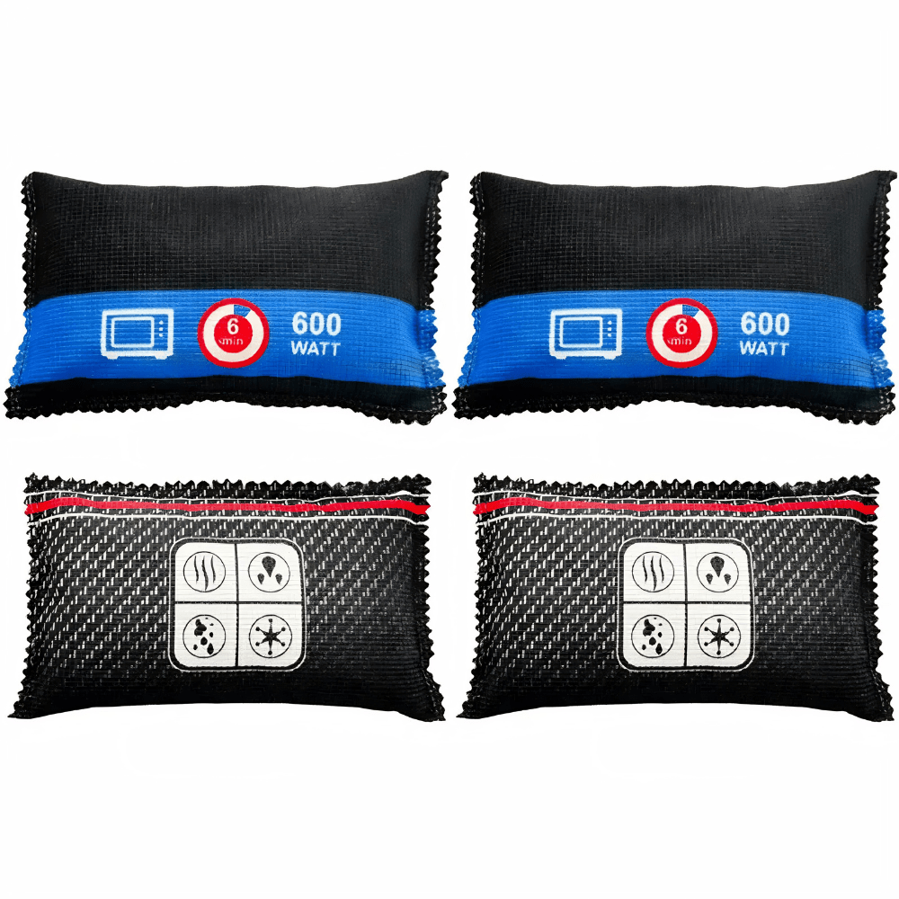 Car dehumidifier bag made of reusable silica gel, designed for effective moisture absorption and odor control, compact size for easy placement in vehicles. 5