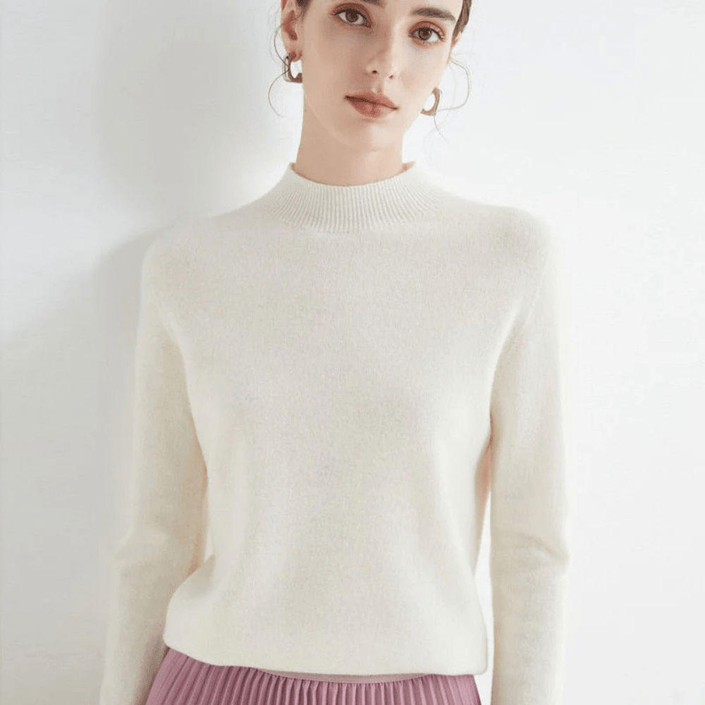Cashmere silk sweater in a lightweight knit design, perfect for versatile layering in any wardrobe. 15