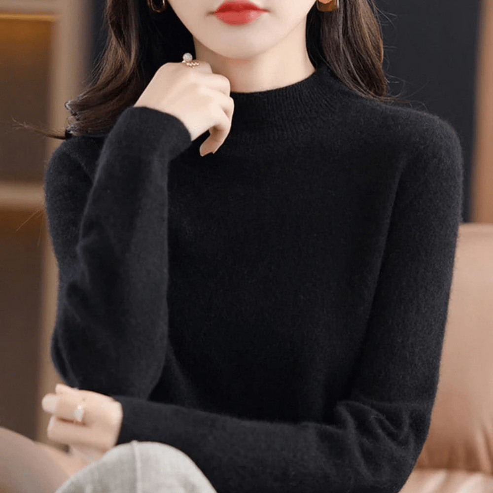Cashmere silk sweater in a lightweight knit design, perfect for versatile layering in any wardrobe. 2