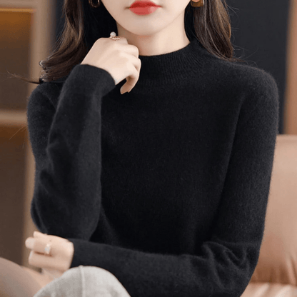 Cashmere silk sweater in a lightweight knit design, perfect for versatile layering in any wardrobe. 2