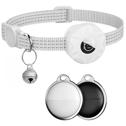 Cat Tracker Collar featuring Bluetooth Location Tracking and a Reflective Safety Design for enhanced visibility and pet safety. 1