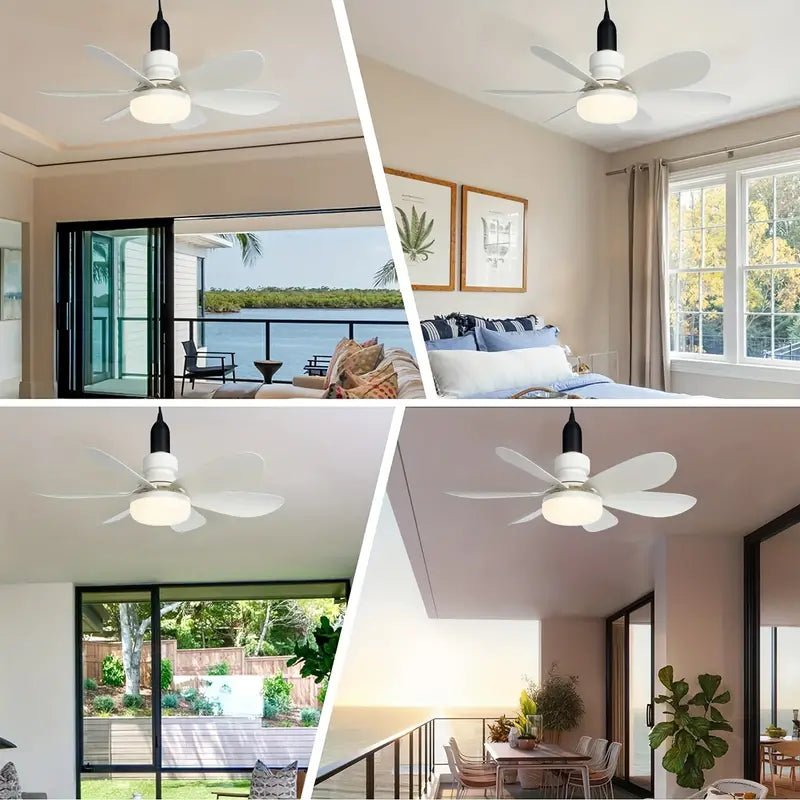 Ceiling lamp featuring a modern design with dimmable LED lights, remote control functionality, and a whisper-quiet fan, providing 4500 lum 4