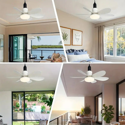 Ceiling lamp featuring a modern design with dimmable LED lights, remote control functionality, and a whisper-quiet fan, providing 4500 lum 4