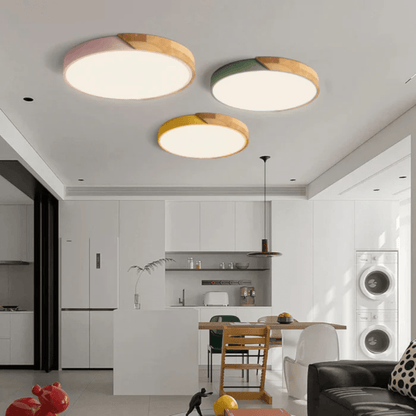 Ceiling Lamp with Flat Diffuser and Disc Frame