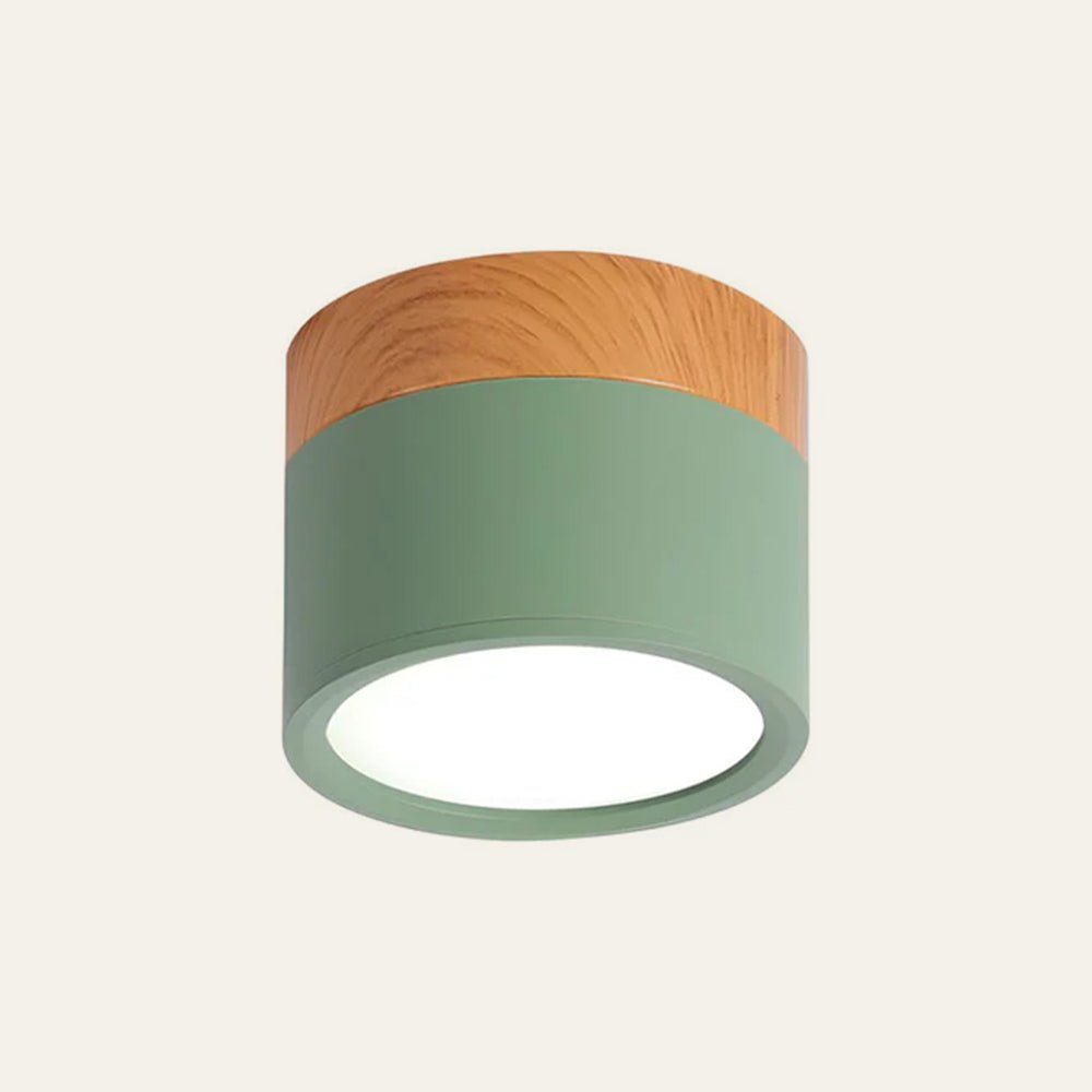 Ceiling lamp featuring integrated LED lights and a stylish wooden accent, designed in modern Scandinavian style, perfect for enhancing home decor. 10