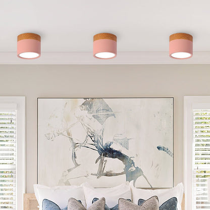Ceiling lamp featuring integrated LED lights and a stylish wooden accent, designed in modern Scandinavian style, perfect for enhancing home decor. 9