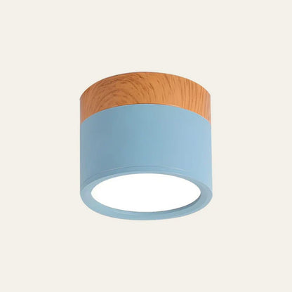 Ceiling lamp featuring integrated LED lights and a stylish wooden accent, designed in modern Scandinavian style, perfect for enhancing home decor. 12