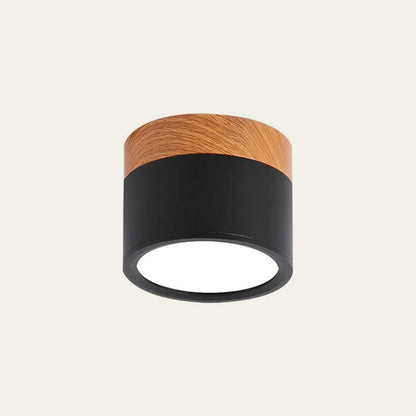Ceiling lamp featuring integrated LED lights and a stylish wooden accent, designed in modern Scandinavian style, perfect for enhancing home decor. 7