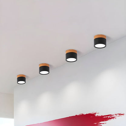 Ceiling lamp featuring integrated LED lights and a stylish wooden accent, designed in modern Scandinavian style, perfect for enhancing home decor. 6