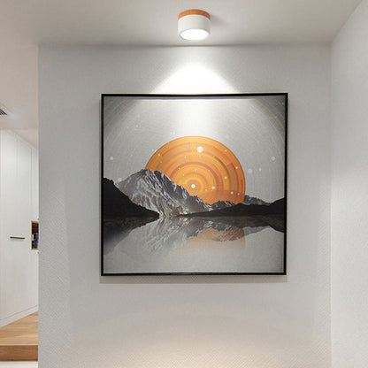 Ceiling lamp featuring integrated LED lights and a stylish wooden accent, designed in modern Scandinavian style, perfect for enhancing home decor. 0