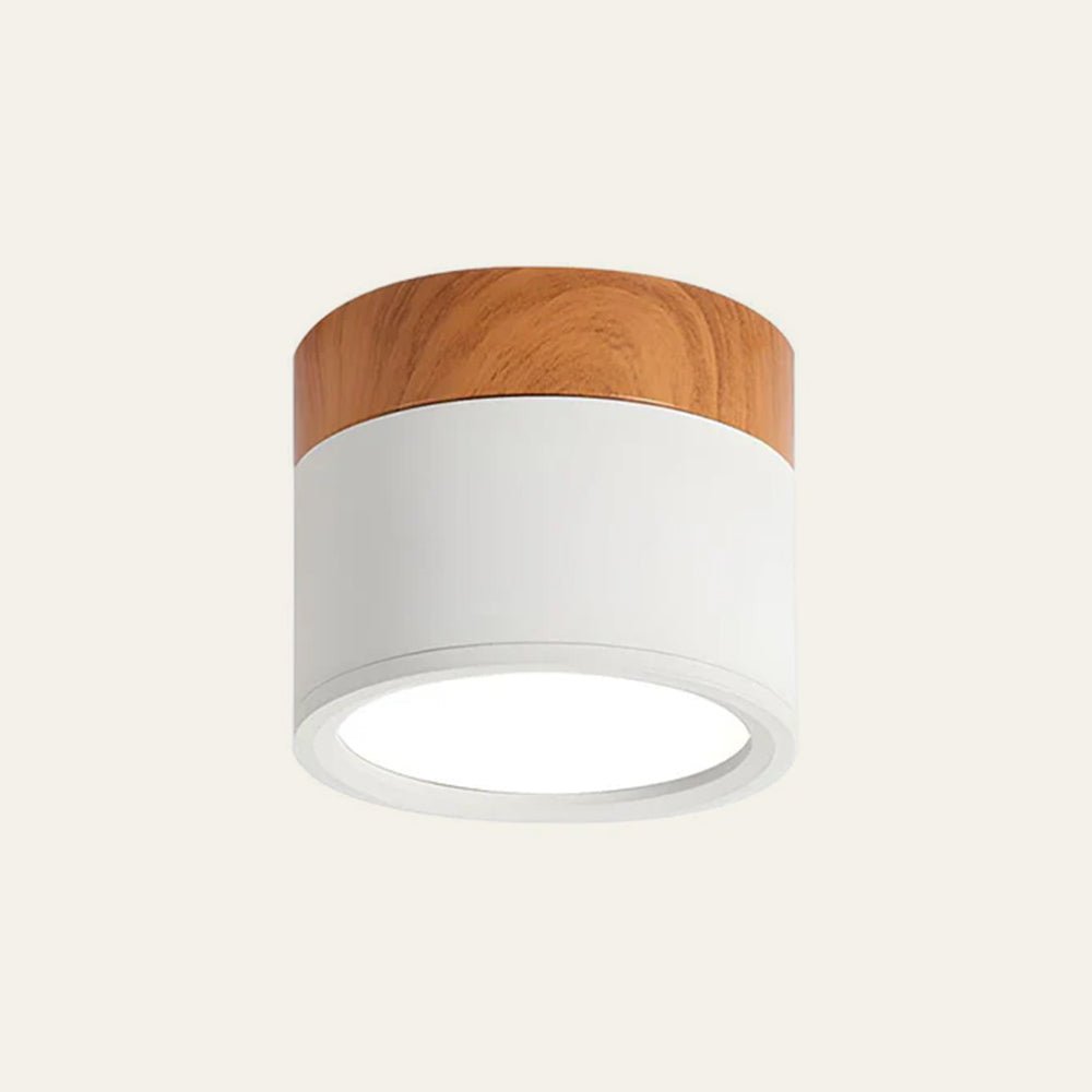 Ceiling lamp featuring integrated LED lights and a stylish wooden accent, designed in modern Scandinavian style, perfect for enhancing home decor. 3