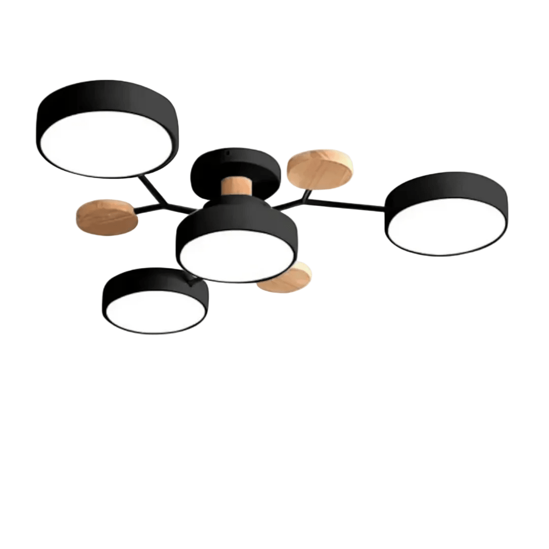 Ceiling Lamp with Radial Arms and Disc Light Heads