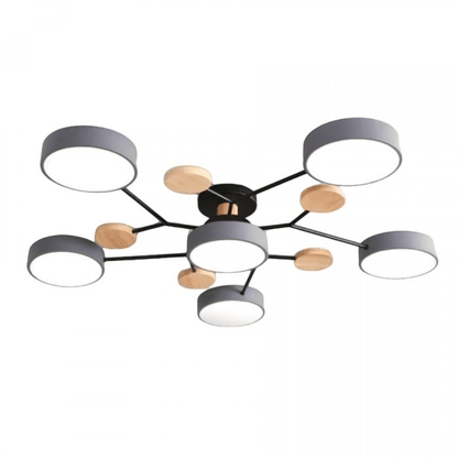 Ceiling Lamp with Radial Arms and Disc Light Heads