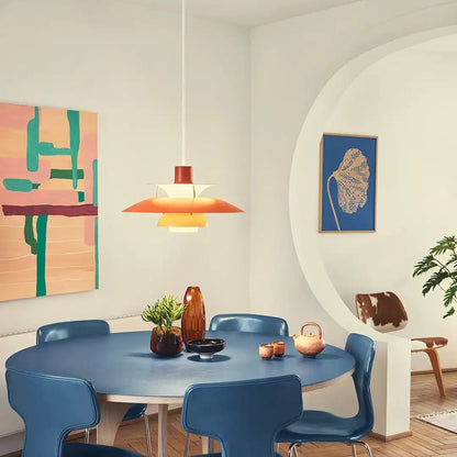 Scandinavian design ceiling lamp featuring a modern flush mount style, perfect for dining rooms, made from durable metal alloy. 2