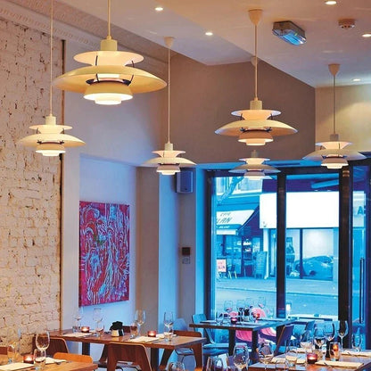 Scandinavian design ceiling lamp featuring a modern flush mount style, perfect for dining rooms, made from durable metal alloy. 4