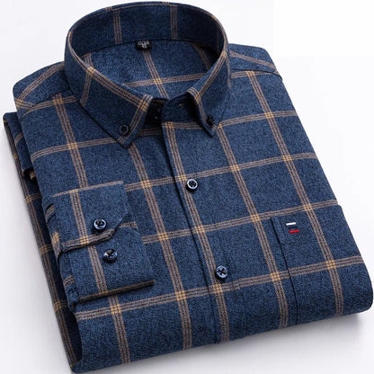 Checked cotton shirt in breathable 100% cotton fabric, perfect for everyday wear, featuring a stylish design and eco-friendly durability. 0