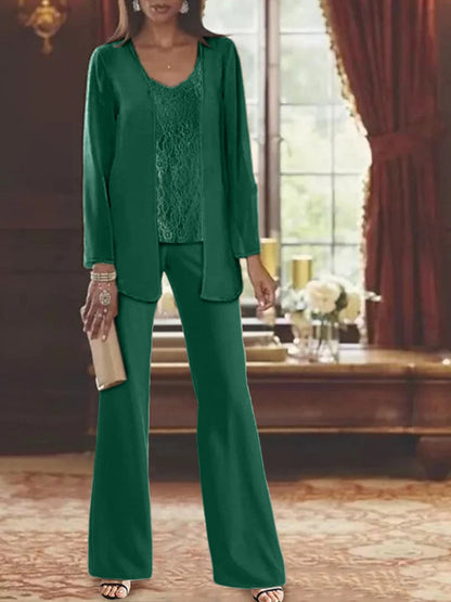Elegant champagne chiffon pantsuit with jacket, designed for the mother of the bride, featuring a sophisticated and stylish look perfect for weddings. 57