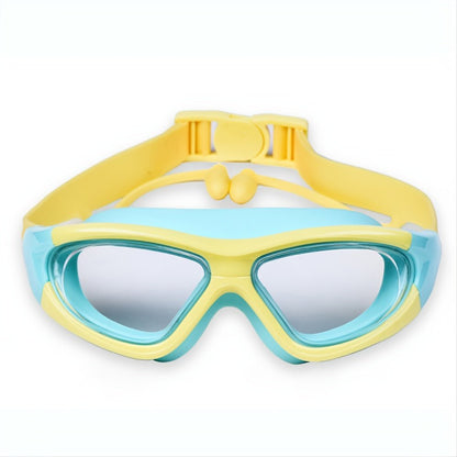 Children's anti-fog swimming goggles featuring an adjustable strap and large frame, designed for comfort with a soft silicone material. 5