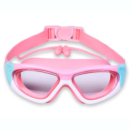 Children's anti-fog swimming goggles featuring an adjustable strap and large frame, designed for comfort with a soft silicone material. 8