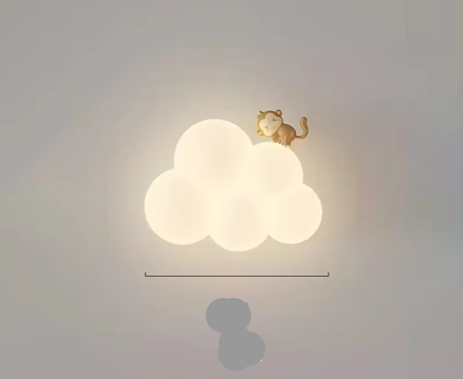 Children's LED wall lamp featuring soft light and playful animal motifs, crafted from white PVC and metal for a charming and safe bedroom decor solution. 9