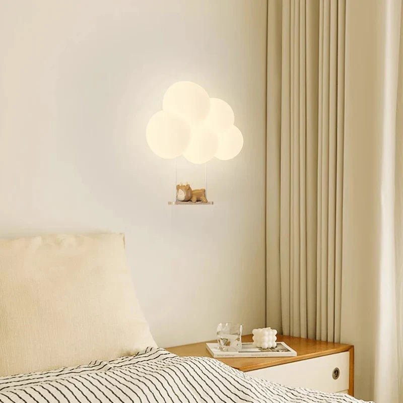 Children's LED wall lamp featuring soft light and playful animal motifs, crafted from white PVC and metal for a charming and safe bedroom decor solution. 3