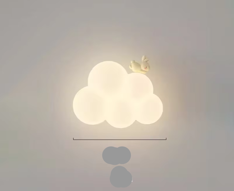 Children's LED wall lamp featuring soft light and playful animal motifs, crafted from white PVC and metal for a charming and safe bedroom decor solution. 14