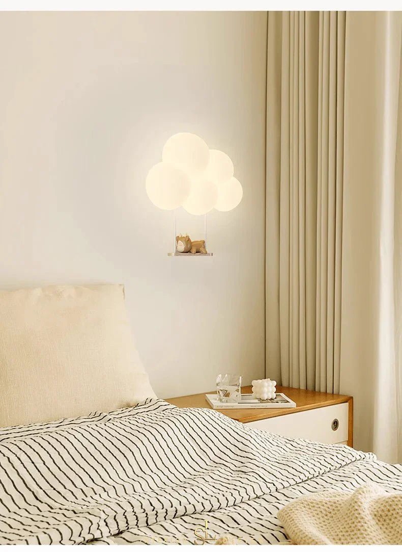 Children's LED wall lamp featuring soft light and playful animal motifs, crafted from white PVC and metal for a charming and safe bedroom decor solution. 6