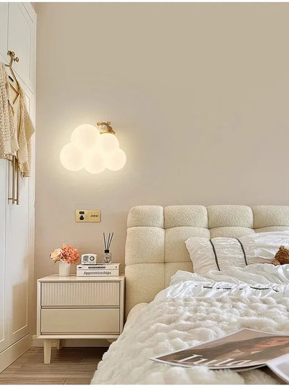 Children's LED wall lamp featuring soft light and playful animal motifs, crafted from white PVC and metal for a charming and safe bedroom decor solution. 7
