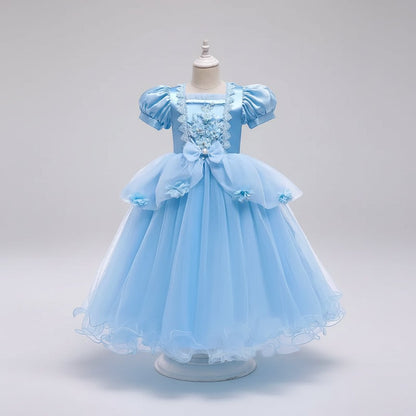 Children's Princess Costume Dress for Halloween and Cosplay featuring a magical design, available in multiple sizes for little girls. 0