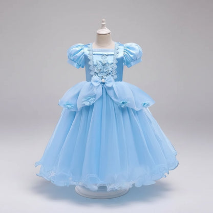 Children's Princess Costume Dress for Halloween and Cosplay featuring a magical design, available in multiple sizes for little girls. 5