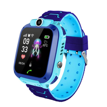 Children's Smartwatch featuring GPS tracking, a built-in camera, and SOS function, designed with a kid-friendly aesthetic for safety and fun. 5